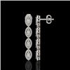 Image 2 : 3.84 ctw Marquise Cut Diamond Micro Pave Earrings 18K White Gold - REF-334N6F