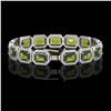 Image 2 : 36.51 ctw Tourmaline & Diamond Micro Pave Halo Bracelet 10k White Gold - REF-477N3F
