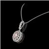 Image 3 : 3.92 ctw Morganite & Diamond Victorian Necklace 14K White Gold - REF-167Y5X