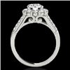 Image 2 : 2 ctw Certified Diamond Solitaire Halo Ring 10k White Gold - REF-225R2K