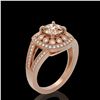 Image 2 : 2.29 ctw Certified Morganite & Diamond Victorian Ring 14K Rose Gold - REF-107W3H