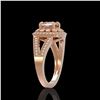 Image 3 : 2.29 ctw Certified Morganite & Diamond Victorian Ring 14K Rose Gold - REF-107W3H