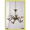 Image 1 : Vintage Belgian Chandelier Rococo Brass 6-Arm #1683201