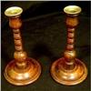 Image 1 : Pair of Antique Oak Candlesticks #1683448