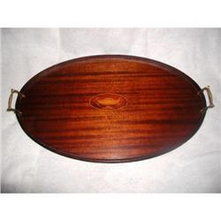 Mahogany Butlers Tray Satinwood Inlay 19th #1696757