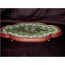 Scottish Tea  Tray Walnut Beaded 19th Century #1696761