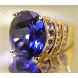 RHJ Rich Blue Synthetic Sapphire Ring w/ CZs #1696787