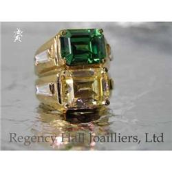 RHJ Ring Canary CZ & Simulated Emerald (YAG) #1696790