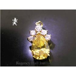 RHJ Pretty Canary Cubic Zirconium Pear  Pendant#1696797