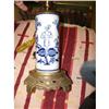 Flow blue lamp 1800's rewired for saftey #1696879