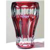 Image 1 : Large Bohemian Ruby Red Cut to Clear Vase #1696921