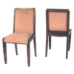 Set 4 French Art Deco Walnut Dining Chairs #1696932