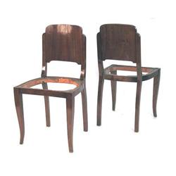 Set 6 Art Deco Mahogany Dining Chairs #1696933