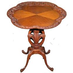 Rosewood Mahogany Pedestal Side Table #1696975