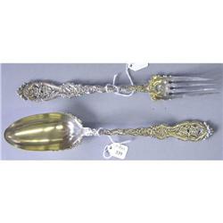 Antique PAIR Whiting Serving Fork & Spoon #1696979