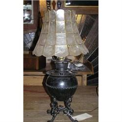Electrified Oil Lamp with Shell Shade #1697007