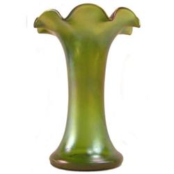 Loetz Creta Papillon Iridescent Green Vase #1697012