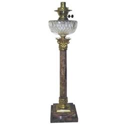 Gilt Bronze Marble Classical Column Oil Lamp #1697019