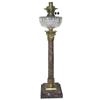 Image 1 : Gilt Bronze Marble Classical Column Oil Lamp #1697019