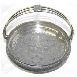 1886 Meriden Silverplated Handled Basket #1697023