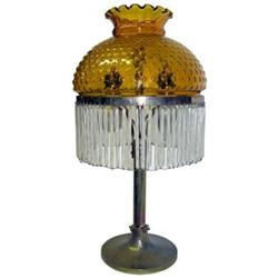 Arts & Crafts Table Lamp w Dangling Crystals #1697031