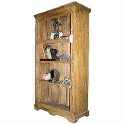Tall Antique Rustic Pine Bookcase #1697037