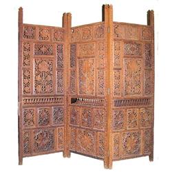 Anglo Indian Carved Teak Folding Screen #1697061