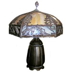 Arts & Crafts Slag Glass Table Lamp #1697067