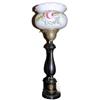 Wooden Table Lamp w Floral Painted Globe #1697068