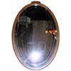 Oval Fruitwood Wall Mirror with Floral Inlay #1697070