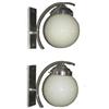 Pair Machine Age Art Deco Chrome Sconces #1697088