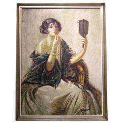 LAJOS MARK Female Portrait Oil Painting #1697094