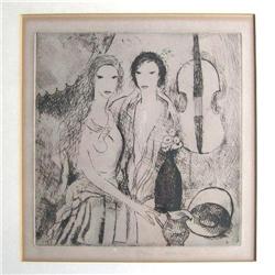 LAURENCIN Etching Jeunes Filles au Violoncelle #1697116