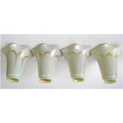 4 STEUBEN Pulled Feather Gold Aurene Shades #1697153