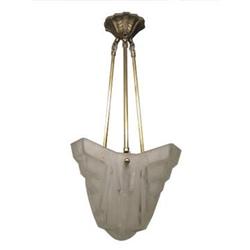 French Art Deco Triangular Coupe Chandelier #1697232