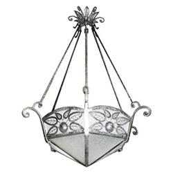 French Art Deco Wrought Iron Chandelier #1697233