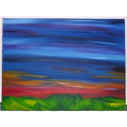 ORIG OIL PAINTING OF A SKYSCAPE AND ROLLING #1697350