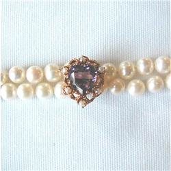ANTIQUE HEART AMETHYST/14K/SEED PEARL CLASP #1697362