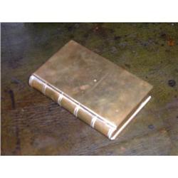 Engraved brass tobacco box in shape of book #1697365
