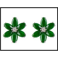 FINE PRECIOUS JADE DIAMOND EARRINGS (was $900) #1697381
