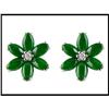 Image 1 : FINE PRECIOUS JADE DIAMOND EARRINGS (was $900) #1697381