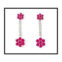 COLLECTION QUALITY RUBY DIAMOND EARRINGS OF 18K#1697392