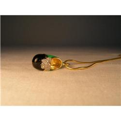 Estate 18K Gold Enamel Diamond Baby Shoe Charm #1697461