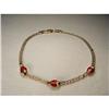 Image 1 : 14K Gold Enamel Movable Ladybug Bracelet #1697468