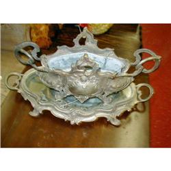 Exquisite Victorian Silver Metal Dresser Set #1697666