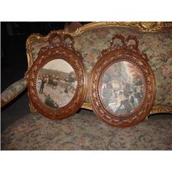 Pair of French Louis XVI Style Oval Paintings #1697667