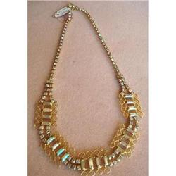 40's RHINESTONE NECKLACE- Aurora  Borealis #1711680