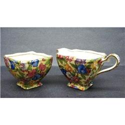 CHINTZ ROYAL WINTON CHINA CREAM & SUGAR #1711681