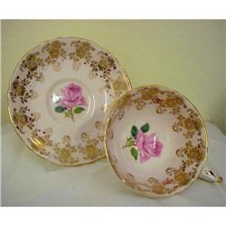 1950's Paragon Cup & Saucer PINK ROSE #1711724