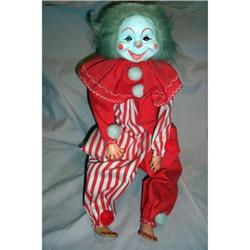 Antique Celluloid Clown Doll And Old Chair #1711747